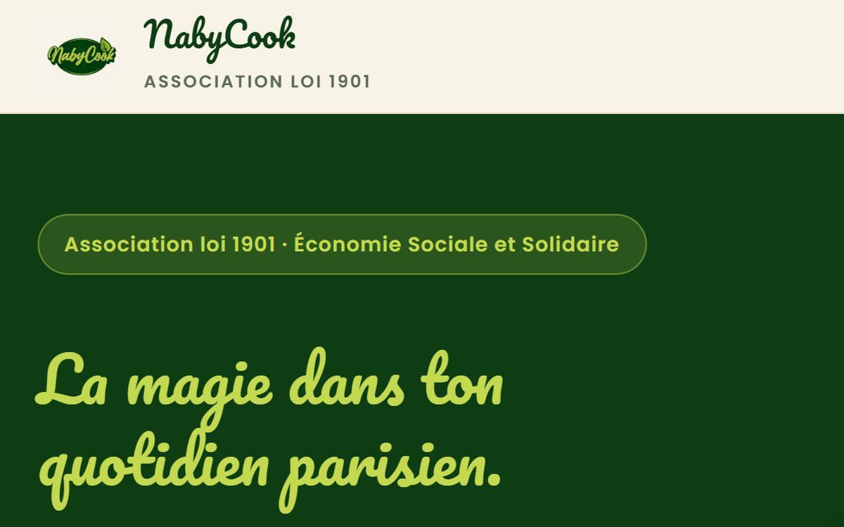 Page d'accueil du site Nabycook